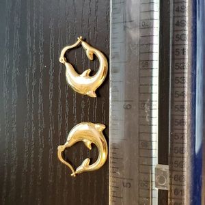 14K gold dolphin earrings
